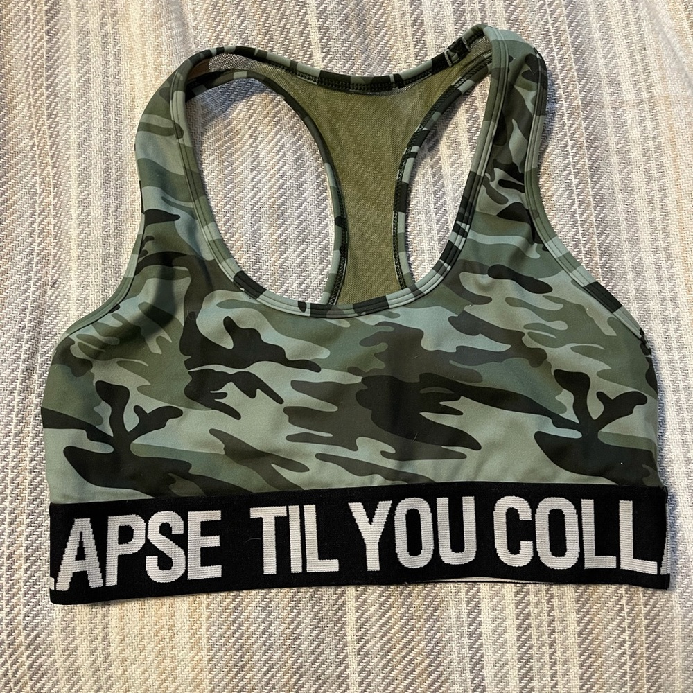 NWOT Til You Collapse sports bra